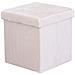 Pouf Contenitore Quadrato In Velluto Beige - Foto miniatura 1