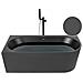 Vasca Da Bagno Angolare Gocta Lato Destro 170 X 80 Cm Nero - Foto miniatura 6