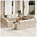 Set Divano da Giardino 13 pz con Cuscini Beige in Polyrattan - Foto miniatura 2