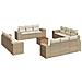 Set Divano da Giardino 13 pz con Cuscini Beige in Polyrattan - Foto miniatura 1