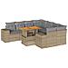 Set Divano Da Giardino 9 Pz Con Cuscini Beige In Polyrattan - Foto miniatura 1