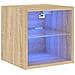 Mobile Tv A Parete Con Luci Led Rovere Sonoma 30x28,5x30 Cm - Foto miniatura 2