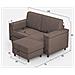 Divano Marrak 2 Posti (due Sedute Da 60cm) + Pouf Misure Esterne L. 148 P. 155 Colore Talpa - Foto miniatura 3