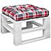 Cuscino Per Pallet Motivo A Quadri Rossi 60x60x12 Cm In Tessuto - Foto miniatura 3