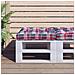 Cuscino Per Pallet Motivo A Quadri Rossi 60x60x12 Cm In Tessuto - Foto miniatura 1