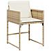 Set da Pranzo da Giardino 17 pz con Cuscini Beige in Polyrattan - Foto miniatura 2