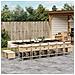 Set da Pranzo da Giardino 17 pz con Cuscini Beige in Polyrattan - Foto miniatura 7