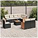 Set Divani Da Giardino 9 Pz Con Cuscini Nero In Polyrattan - Foto miniatura 1