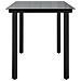 Tavolo Pranzo Giardino Nero200x100x74 Acciaio e Vetro Temperato - Foto miniatura 4
