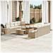 Set Divano da Giardino in 11 Pezzi con Cuscini, Polyrattan Beige e Acacia,  Divano da Giardino per Due Persone con Cuscini, Polyrattan Beige,  Set da Pranzo da Giardino in 3 Pezzi con Cuscini, Polyrattan Beige e Acacia - Foto miniatura 2