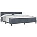 Letto a Castello con Materasso Grigio Scuro 200x200 cm Velluto - Foto miniatura 1