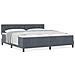 Letto a Castello con Materasso Grigio Scuro 200x200 cm Velluto - Foto miniatura 4