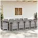 Set da Pranzo per Giardino 13 pcs Grigio chiaro Poly Rattan - Foto miniatura 3