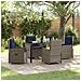 Set da Pranzo per Giardino 5 pcs Grigio Poly Rattan - Foto miniatura 2