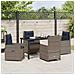 Set da Pranzo per Giardino 5 pcs Grigio Poly Rattan - Foto miniatura 4
