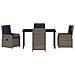 Set da Pranzo per Giardino 5 pcs Grigio Poly Rattan - Foto miniatura 7