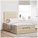 Struttura Letto Pouf con Materasso Crema 120x200 cm in Tessuto - Foto miniatura 3