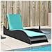 Lettino prendisole con cuscino nero 60x205x73 cm in polyrattan - Foto miniatura 2