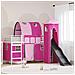 Struttura del letto loft per bambini Bianco e Rosa Metallo - Foto miniatura 2