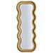 Specchio Da Parete Emily Wavy In Velluto Oro 67x166 Cm - Foto miniatura 1