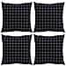 Cuscini Scatter a scacchi 4 pcs Quadro Nero 60 x 60 cm - Foto miniatura 1