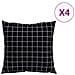 Cuscini Scatter a scacchi 4 pcs Quadro Nero 60 x 60 cm - Foto miniatura 3