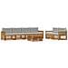 Set di divani da esterno 7 pcs Naturale e Grigio Chiaro - Foto miniatura 1