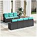 Set Divano da Giardino con cuscino 8 pcs Nero polyrattan - Foto miniatura 2