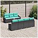 Set Divano da Giardino con cuscino 8 pcs Nero polyrattan - Foto miniatura 3