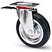Ruota In Gomma Con Piastra Girevole Con Freno Flange In Acciaio - 100 - Foto miniatura 1