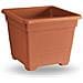 Fioriera Fioriere Vaso Quadro Quadrato In Plastica 45x45x36h Col. Terracotta Anthea - Foto miniatura 1