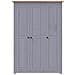 Armadio A 3 Ante Grigio 118x50x171,5cm In Pino Panama Range - Foto miniatura 4