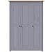 Armadio A 3 Ante Grigio 118x50x171,5cm In Pino Panama Range - Foto miniatura 7