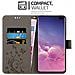 Custodia Compatibile Con Samsung Galaxy S10 Plus In Grigio Fiore - Coperchio Protettivo In Design Floreale Con Chiusura Magnetica, Funzione Stand E Slot Per Carte - Foto miniatura 2