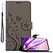 Custodia Compatibile Con Samsung Galaxy S10 Plus In Grigio Fiore - Coperchio Protettivo In Design Floreale Con Chiusura Magnetica, Funzione Stand E Slot Per Carte - Foto miniatura 4