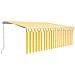 Tenda da Sole Retrattile Manuale e Parasole 4x3m Gialla Bianca - Foto miniatura 1
