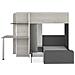 Letto A Castello Ad Angolo Con Scrivania 2 X 90 X 190 Cm Grigio, Bianco E Nero - Samuel - Foto miniatura 4