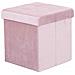 Pouf Contenitore Quadrato In Velluto Rosa - Foto miniatura 1