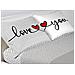 Completo Lenzuola Letto In 100% Cotone Made Italy Disegno Happy Gi Francese Love You - Foto miniatura 3