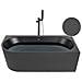 Vasca Da Bagno Angolare Gocta Lato Sinistro 170 X 80 Cm Nero - Foto miniatura 5