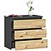 Comodino CL3, 3 cassetti, 60x35x57 cm, Colore Grigia Grafite e Quercia Artisan - Foto miniatura 2