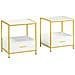 Set Di 2 Comodini Moderni Con Cassetto E Ripiano Aperto, 50x40x55cm, Bianco E Oro - Foto miniatura 1