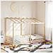 Letto Per Bambini Con Tetto 90x200 Cm In Legno Massello Di Pino - Foto miniatura 1