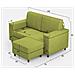 Divano Marrak 2 Posti (due Sedute Da 60cm) + Pouf Misure Esterne L. 148 P. 155 Colore Verde - Foto miniatura 3