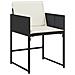 Set da Pranzo da Giardino 17 pz con Cuscini Nero in Polyrattan - Foto miniatura 4