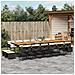 Set da Pranzo da Giardino 17 pz con Cuscini Nero in Polyrattan - Foto miniatura 5