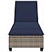 Lettino Prendisole con Cuscini Grigio 55x200x25,5cm Polyrattan - Foto miniatura 2