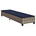 Lettino Prendisole con Cuscini Grigio 55x200x25,5cm Polyrattan - Foto miniatura 3