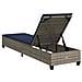 Lettino Prendisole con Cuscini Grigio 55x200x25,5cm Polyrattan - Foto miniatura 4