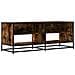 Mobile Tv Rovere Fumo 120,5x40x46cm Legno Multistrato E Metallo - Foto miniatura 2